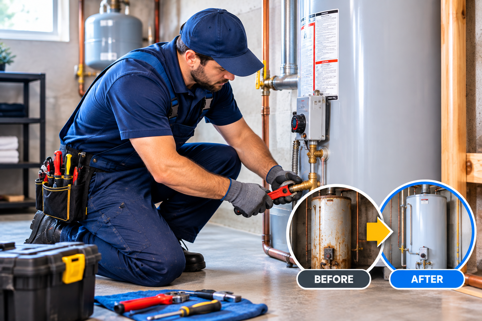 Water Heater Installation and Repair in Phoenix, AZ: Local Plumbers Based in 85028 before and after — TC Gutierrez Plumbing